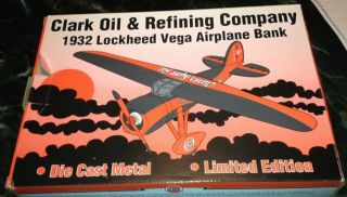 1932 Lockheed Vega Airplane bank Clark Oil Refining Liberty Classics