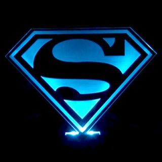 Color Superman Hero Logo Table Top LED Acrylic Mood Light Sign