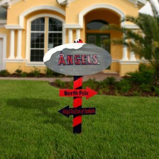 Los Angeles Angels of Anaheim Wooden North Pole Sign Red Navy Blue