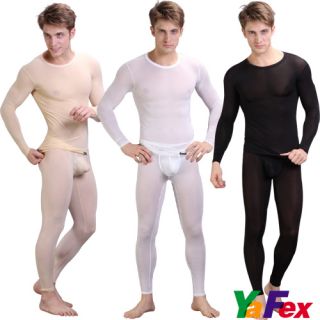 2pc Men Thermal Top Bottom Set Long Johns Underwear s M L 3Color Sexy