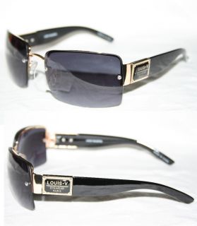 Louis V Eyewear Paris Sunglasses Rimless Black Gold 102