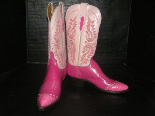NEW LUCCHESE 1883 Cowboy Boots Ostrich Ital Goat Womens 7B 5 Made USA