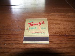 Toneys Spaghetti House New Orleans Louisiana La RARE 1950s Vintage