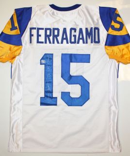 Vince Ferragamo Autographed Los Angeles Rams Jersey AAA Authenticated