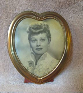 Vtg I Love Lucy Lucille Ball Heart Framed Photo Picture Print