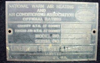 Lunenburg Foundry Engineering Brass Plaque Sign Warm Air Air