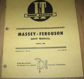 Massey Ferguson 1080 Tractor Shop Manual