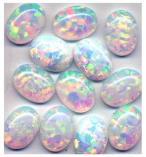 Beautiful Solid Crystal Lab Gem Opal Cabochons lapidary Discount
