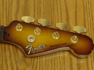1990 Fender P BASS Lyte NECK & TUNERS Precision Guitar Sunburst & Gold