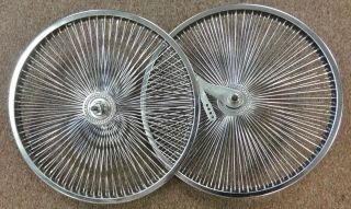 Lowrider 20 inch Bicycle Wheels 140 spoke Chrome a pair Rear Coaster