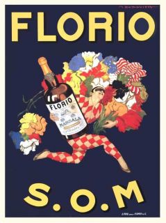 Florio s O M Italian Liquor Harlequin Art Poster Print