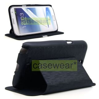Luxmo Matrix Black Flip Stand Hard Pouch Cover for Samsung Galaxy Note