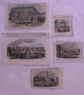 Kentucky, 5 Prints from Ballous Pictorial Drawing Room Companion,c