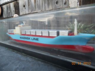 Vintage Maersk Line Container SHIP Model in Display Case L K