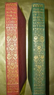 MATCHING BOOKS BY LORD LYTTON THE PILGRIMS OF THE RHINE RIENZI 1909