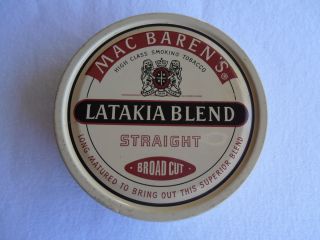 Vtg Mac Barens Latakia Blend Straight Broad Cut Smoking Tobacco Tin