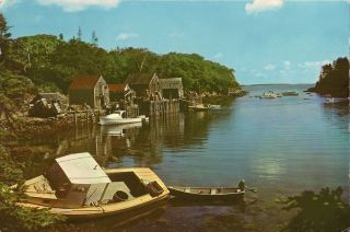 One of Maines Picturesque Fishing Villages 6 x 9 Vintage Postcard
