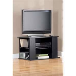 Mainstays TV Stand w/side storage for TVs up to 32 inch   Black Oak