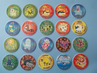 POKEMON POGS /TAZOS /CARDS /CHIPS  RARE  20 DIFFERENT TAZOS EXCELLENT