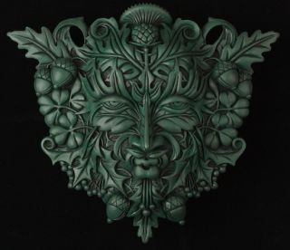 Celtic Green Man Wall Plaque by Maxine Miller