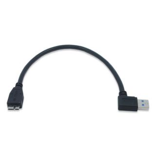 12C Right Angle USB 3 0 A Male to Micro B Male Cable BK