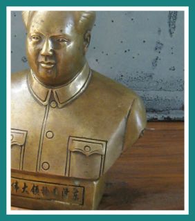 Chinese Leader Founder Mao Zedong Chairman Head Bust Sculpture Statue