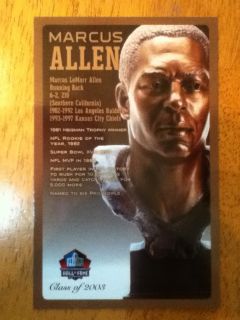 Marcus Allen Raiders NFL Hall of Fame Bronze Bust Set Card RARE 16 150