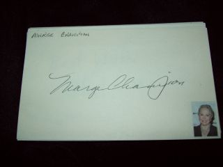 Marge Champion Signed 3x5 Card