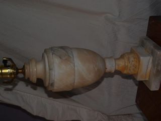 Vintage Alabaster Marble Table Lamp 18 Tall