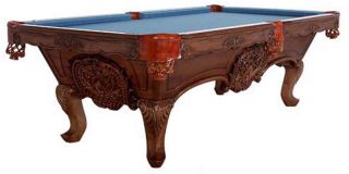 New 8ft Solid Maplewood Hand carved Queen Anne Pool Table with