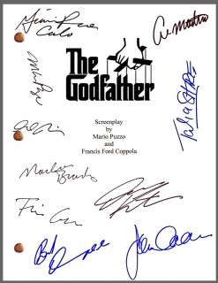 Godfather Signed Movie Script by 10 Marlon Brando Al Pacino Mario Puzo