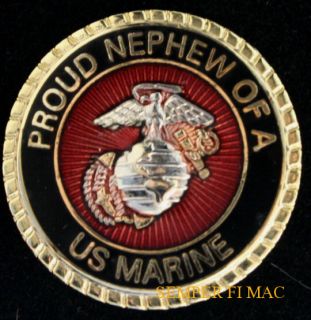 Proud Nephew of A US Marine Pin Aunt Uncle Cousin Neice Mom Dad MCRD