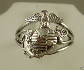 Official Marine Corps 925 Sweet Heart Ring Size 5