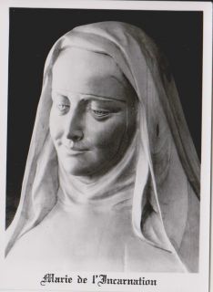 Vintage Marie de LIncarnation Statue Holy Card