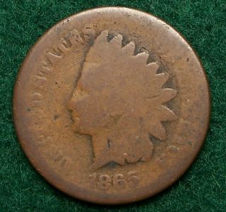 1865 Indian Head Cent   Fair obv   Good rev   FR / G   1213