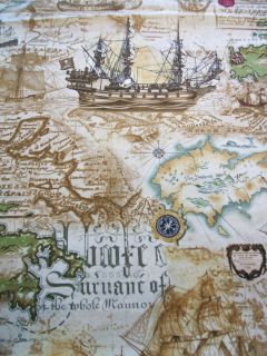 Parchment Nautical Map Ship Pirate Kanvas Studio Maria Kalinoski