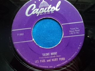 Les Paul Mary Ford 45 Jingle Bells Silent Night 1951