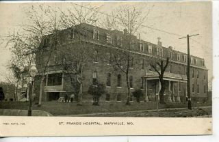 Maryville Missouri St Francis Hospital Antique Vintage Postcard Fred