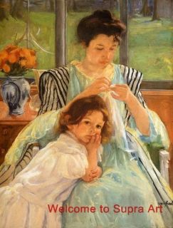 Young Mother Sewing Mary Cassatt Repro Oil Paintng