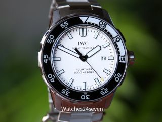 IWC Aquatimer 2000 White Dial on Bracelet Model IW356805 Retail $5 400