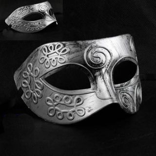 Silver Ancient Style Venetian Mens Masquerade Masks