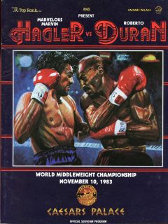 1983 Marvin Hagler vs Roberto Duran ONSITE Program EX NM