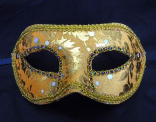 Gold Masquerade Costume Fancy Dress Eye Mardi Mask New