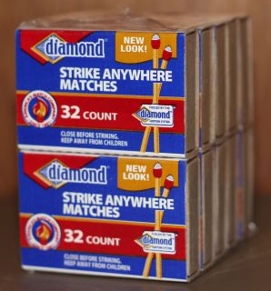 Diamond Red Tip Strike Anywhere Matches 10 Boxes of 32 Each 320 Total
