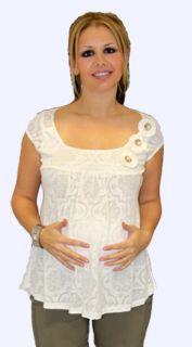 Casual Off White Short Sleeve Maternity Clothes s M L XL