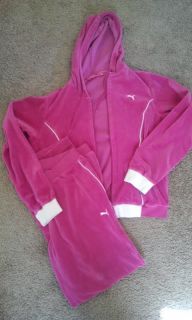  Hooded 2 piece Jog Set Hot Pink Sz Large Jump suit Sweatsuit L K