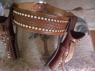 Custom Leather Holster Belt Cowboy Western Gunrig Fancy B Western Sass