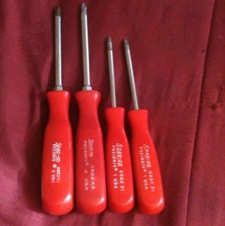 Snap on Pozidriv Screw Drivers Red Handles All Philips Heads
