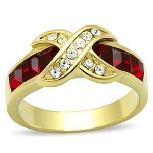 SHINY MOBIUS PATTERN SIAM CRYSTAL BRASS WOMENS ENGAGEMENT WEDDING RING