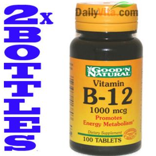 2X Vitamin B 12 1000 mcg Energy Metabolism 200 Tablets